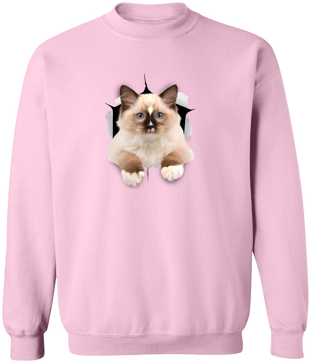 Ragdoll Cutie - Light Pink G180 Gildan Crewneck Pullover Sweatshirt