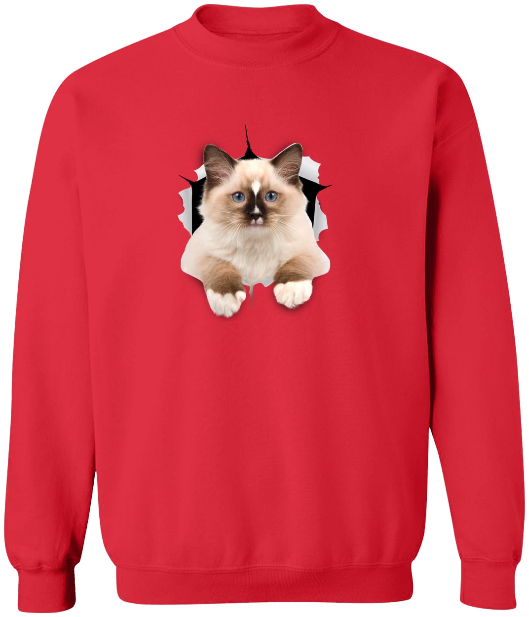 Ragdoll Cutie - Red G180 Gildan Crewneck Pullover Sweatshirt