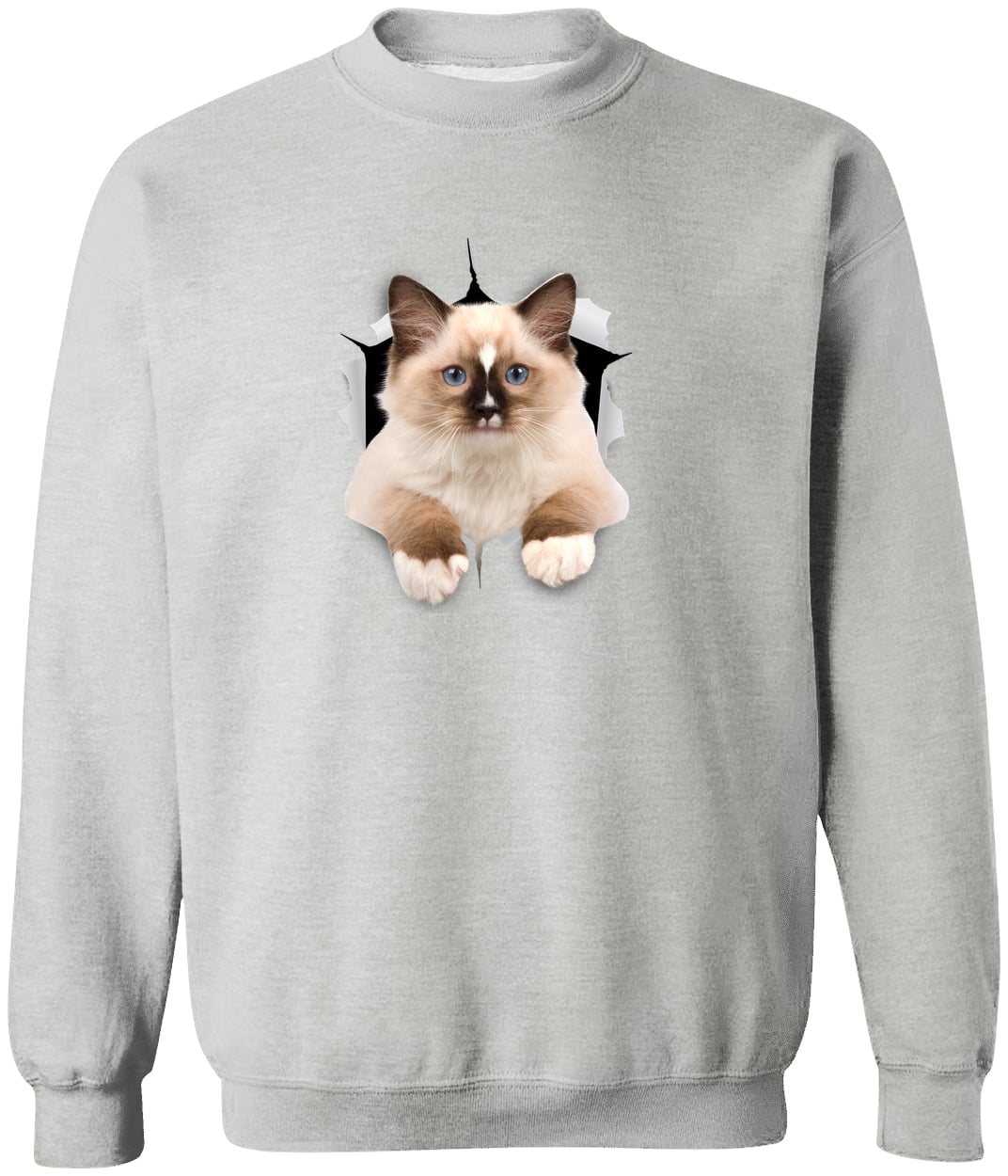 Ragdoll Cutie - Sport Grey G180 Gildan Crewneck Pullover Sweatshirt