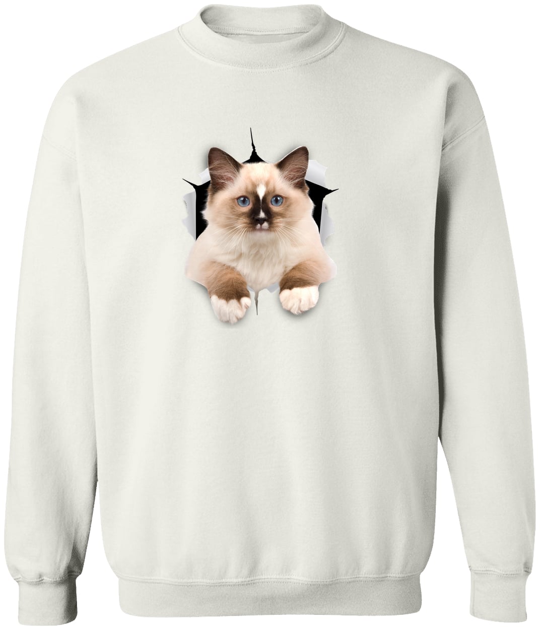 Ragdoll Cutie - White G180 Gildan Crewneck Pullover Sweatshirt