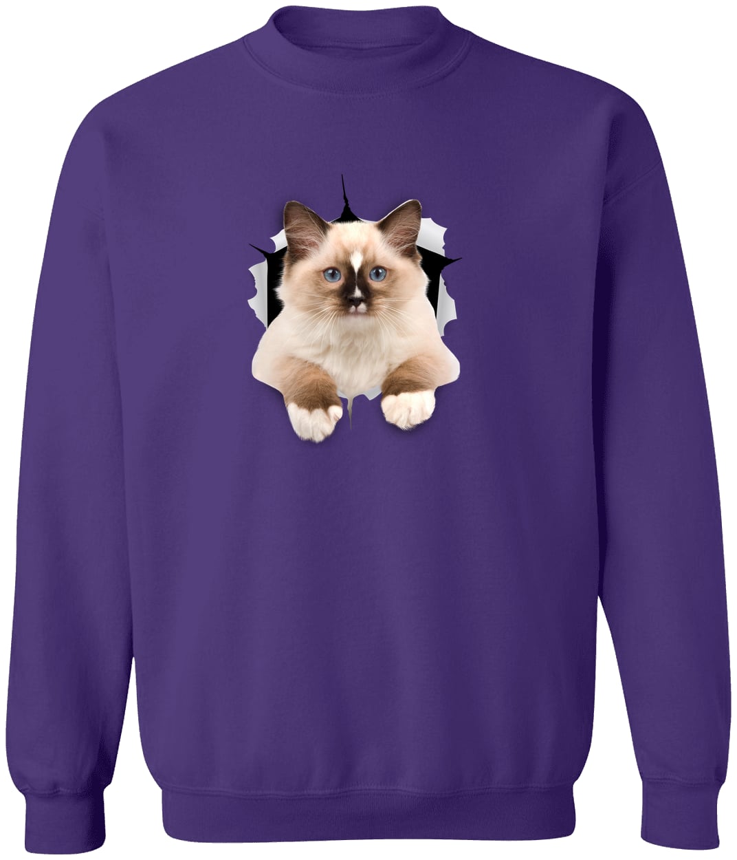 Ragdoll Cutie - Purple G180 Gildan Crewneck Pullover Sweatshirt