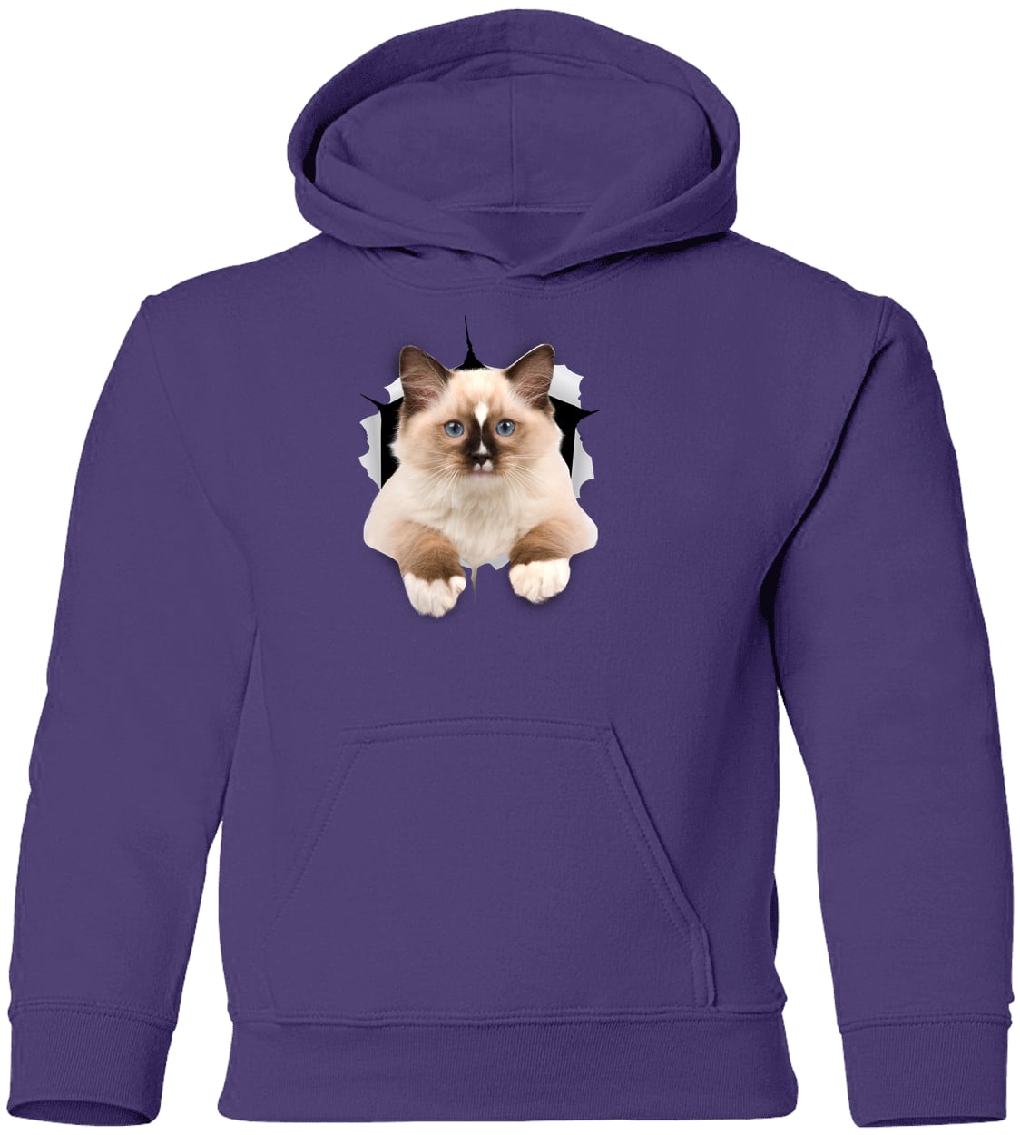 Ragdoll Cutie - Purple G185B Gildan Youth Pullover Hoodie