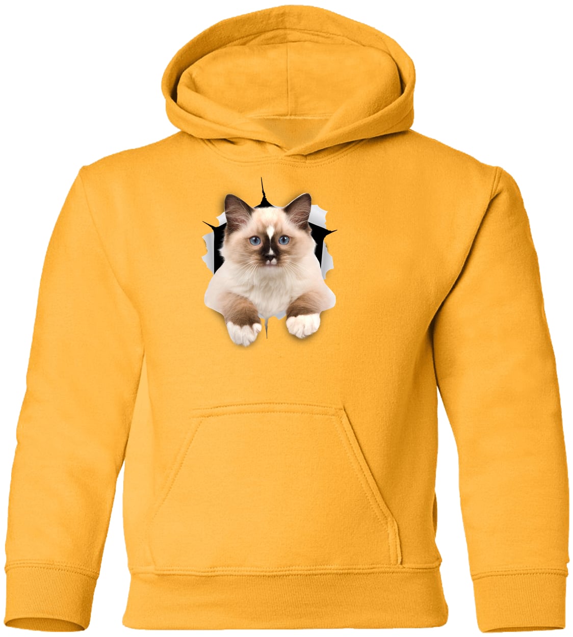 Ragdoll Cutie - Gold G185B Gildan Youth Pullover Hoodie