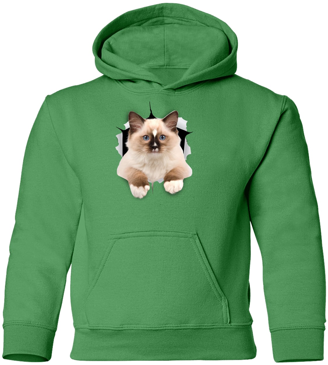 Ragdoll Cutie - Irish Green G185B Gildan Youth Pullover Hoodie