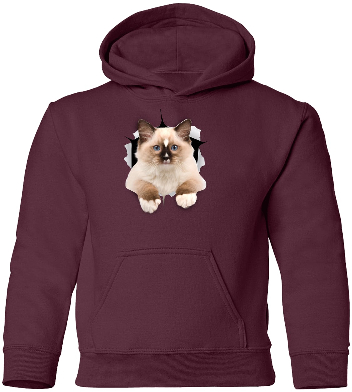 Ragdoll Cutie - Maroon G185B Gildan Youth Pullover Hoodie