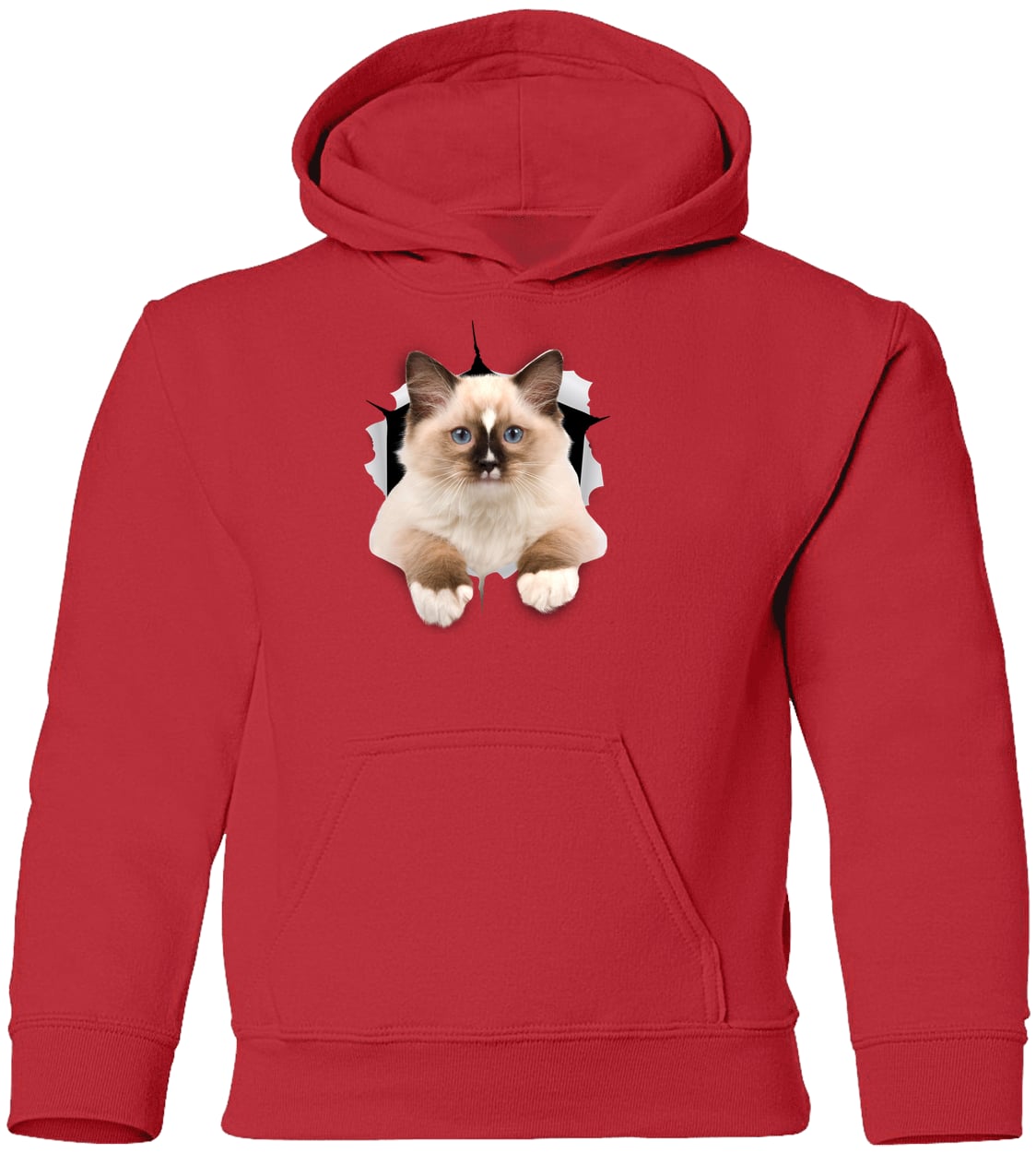 Ragdoll Cutie - Red G185B Gildan Youth Pullover Hoodie