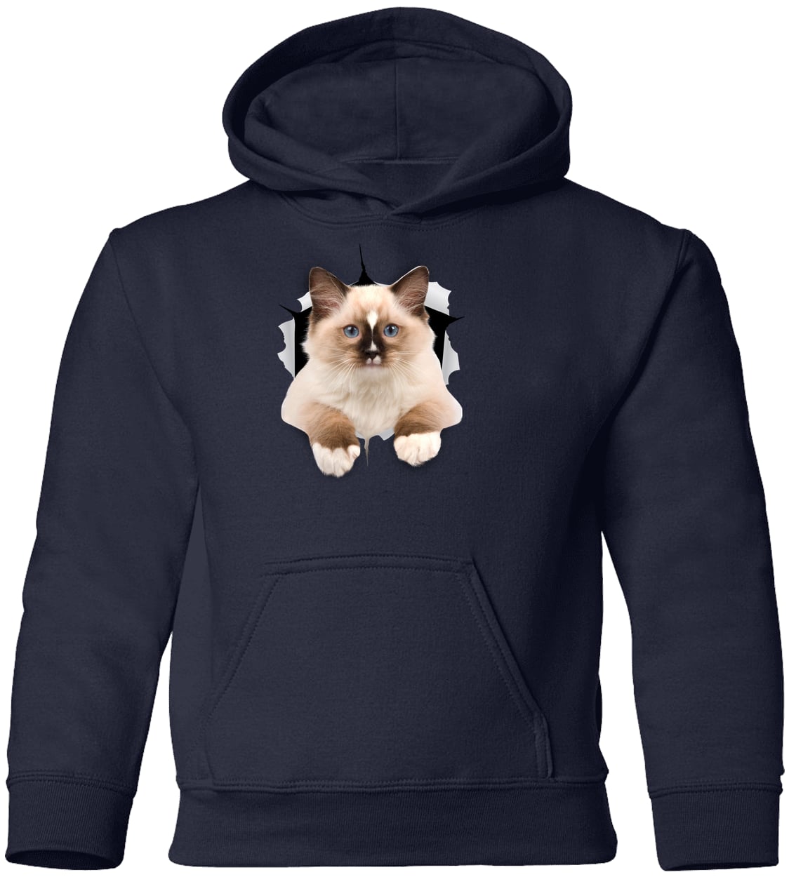 Ragdoll Cutie - Navy G185B Gildan Youth Pullover Hoodie