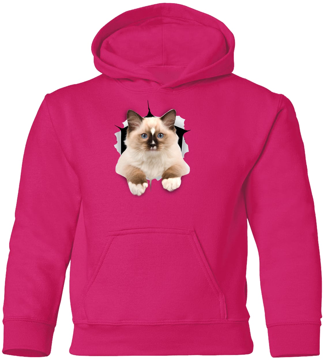 Ragdoll Cutie - Heliconia G185B Gildan Youth Pullover Hoodie