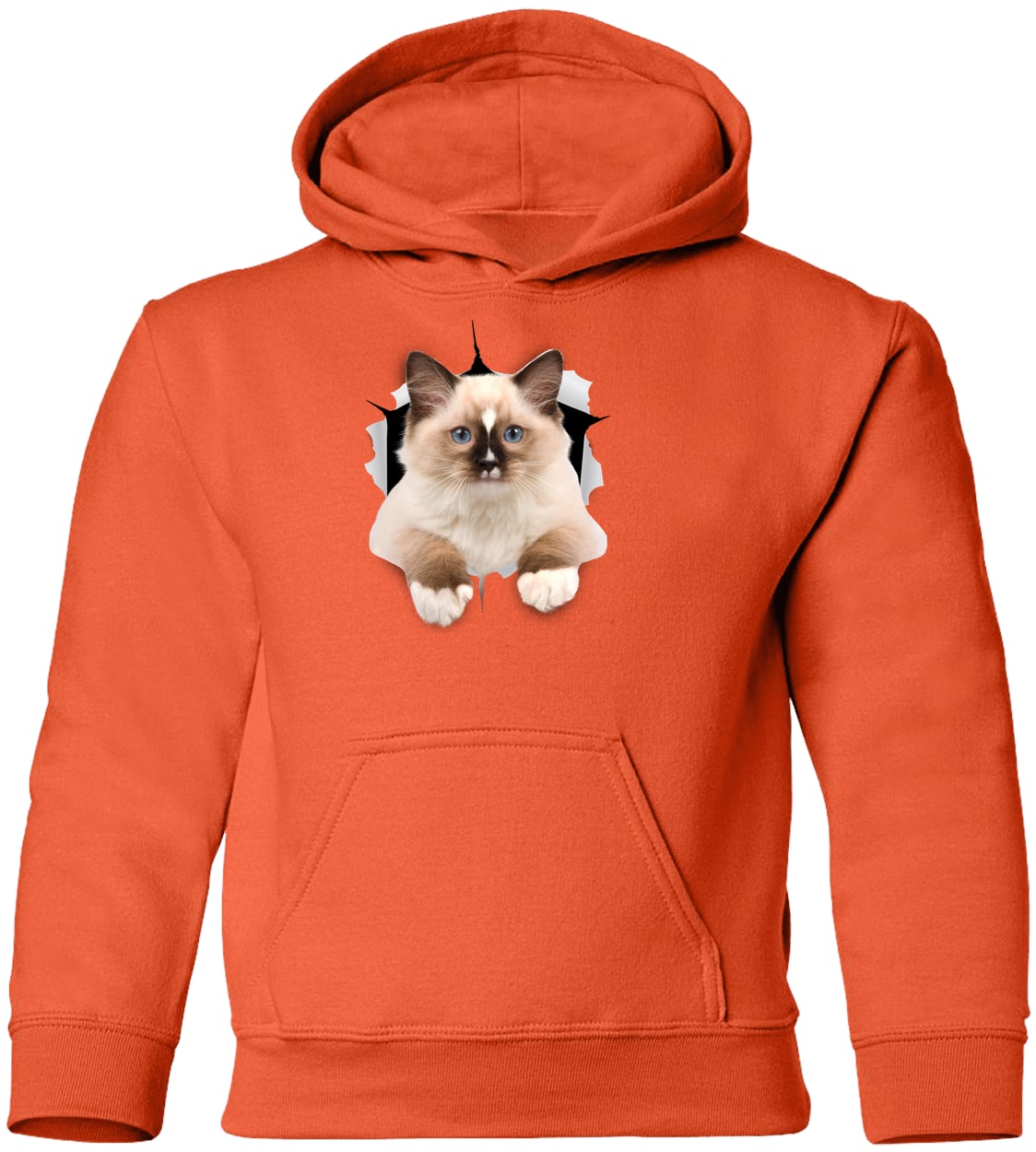 Ragdoll Cutie - Orange G185B Gildan Youth Pullover Hoodie