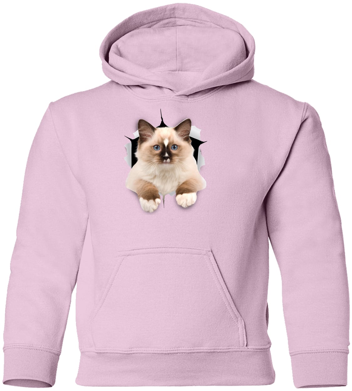 Ragdoll Cutie - Light Pink G185B Gildan Youth Pullover Hoodie