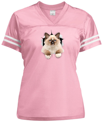 Ragdoll Cutie - Light Pink/White LST307 Sport-Tek Ladies' Replica Jersey