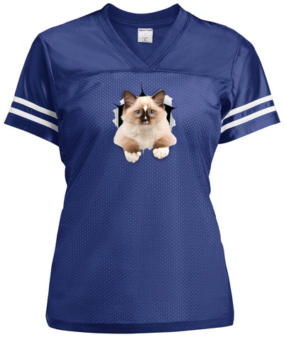 Ragdoll Cutie - True Royal/White LST307 Sport-Tek Ladies' Replica Jersey
