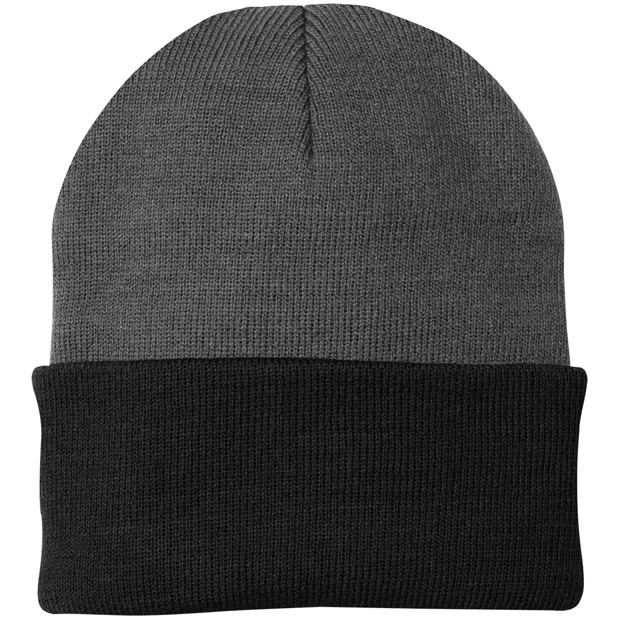 Custom Template - Athletic Oxford/Black CP90 Port & Company Knit Beanie