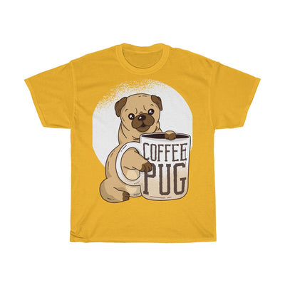 Coffee Pug - Unisex Heavy Cotton Tee
