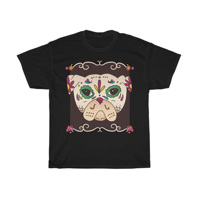 Sugar Skull Pug - Unisex Heavy Cotton Tee