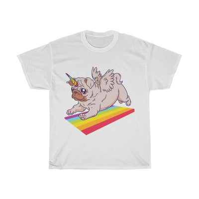 Pug Unicorn Playing - Unisex Heavy Cotton Tee