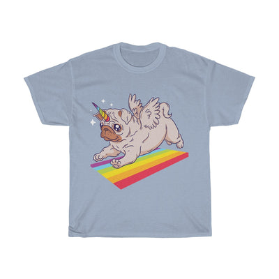 Pug Unicorn Playing - Unisex Heavy Cotton Tee