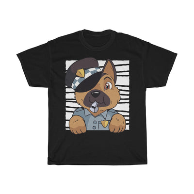 German Shepherd Police Dog - Unisex Heavy Cotton Tee