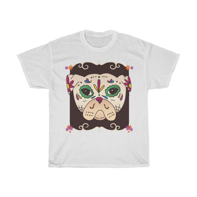 Sugar Skull Pug - Unisex Heavy Cotton Tee