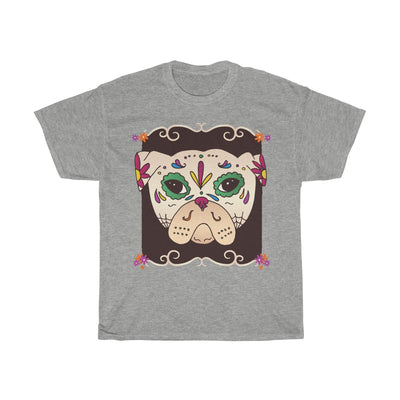 Sugar Skull Pug - Unisex Heavy Cotton Tee