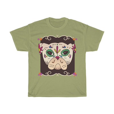 Sugar Skull Pug - Unisex Heavy Cotton Tee