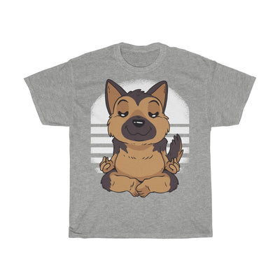 German Shepherd Yoga Puppy - Unisex Heavy Cotton Tee