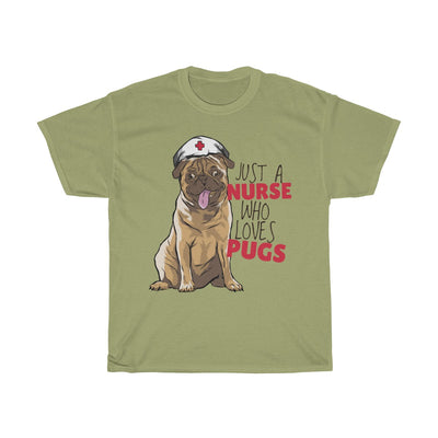 Nurse Who Loves Pugs - Unisex Heavy Cotton Tee