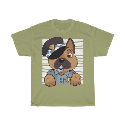 German Shepherd Police Dog - Unisex Heavy Cotton Tee