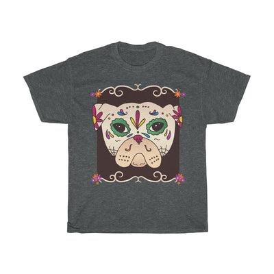 Sugar Skull Pug - Unisex Heavy Cotton Tee