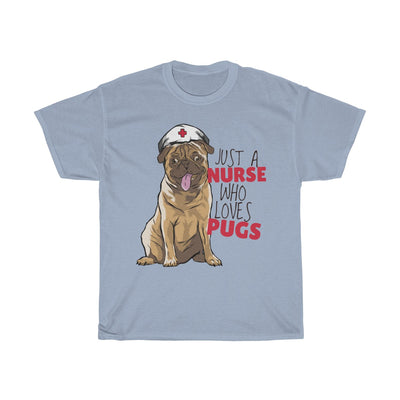 Nurse Who Loves Pugs - Unisex Heavy Cotton Tee