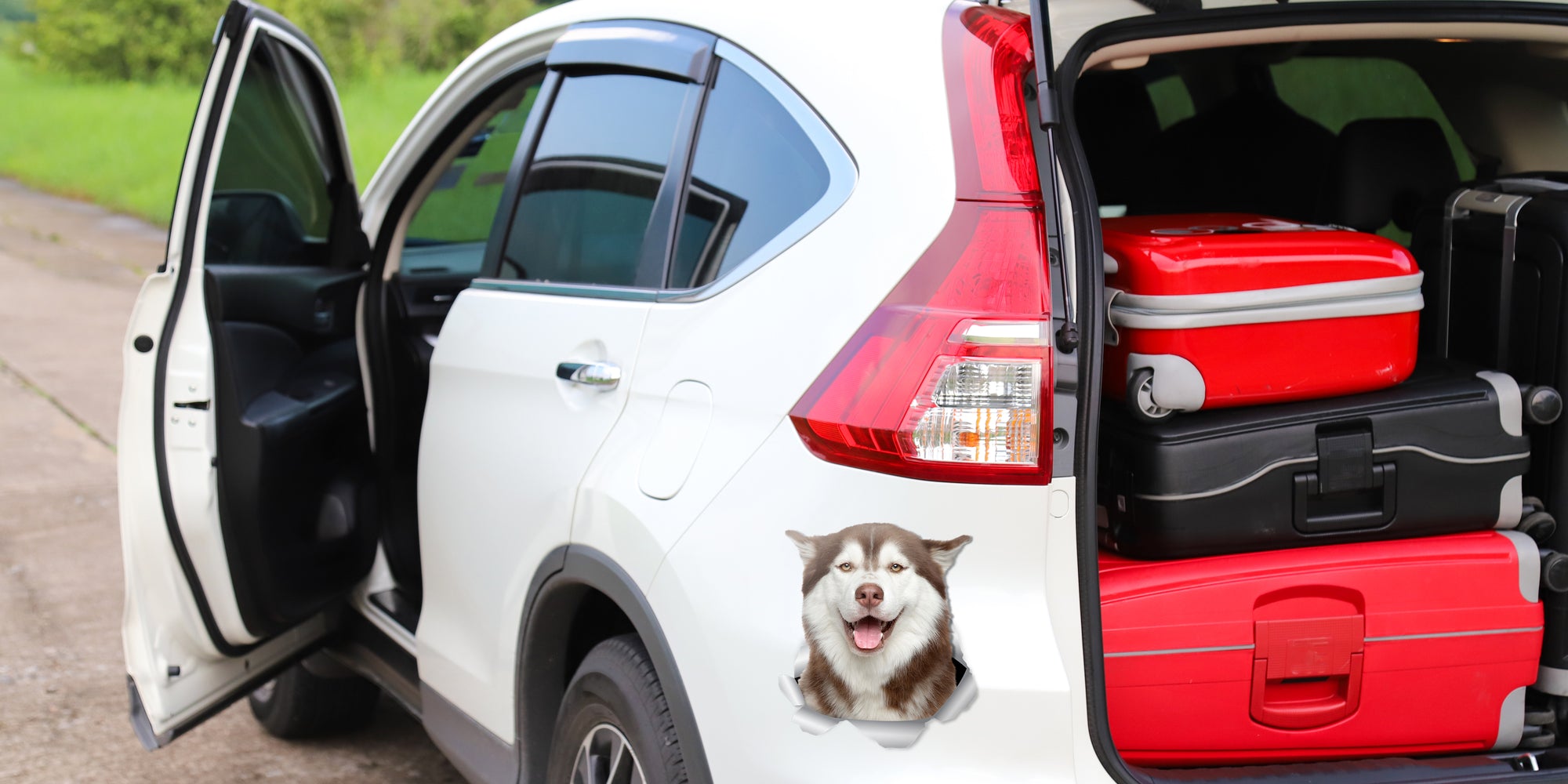 Happy Siberian Husky Decals