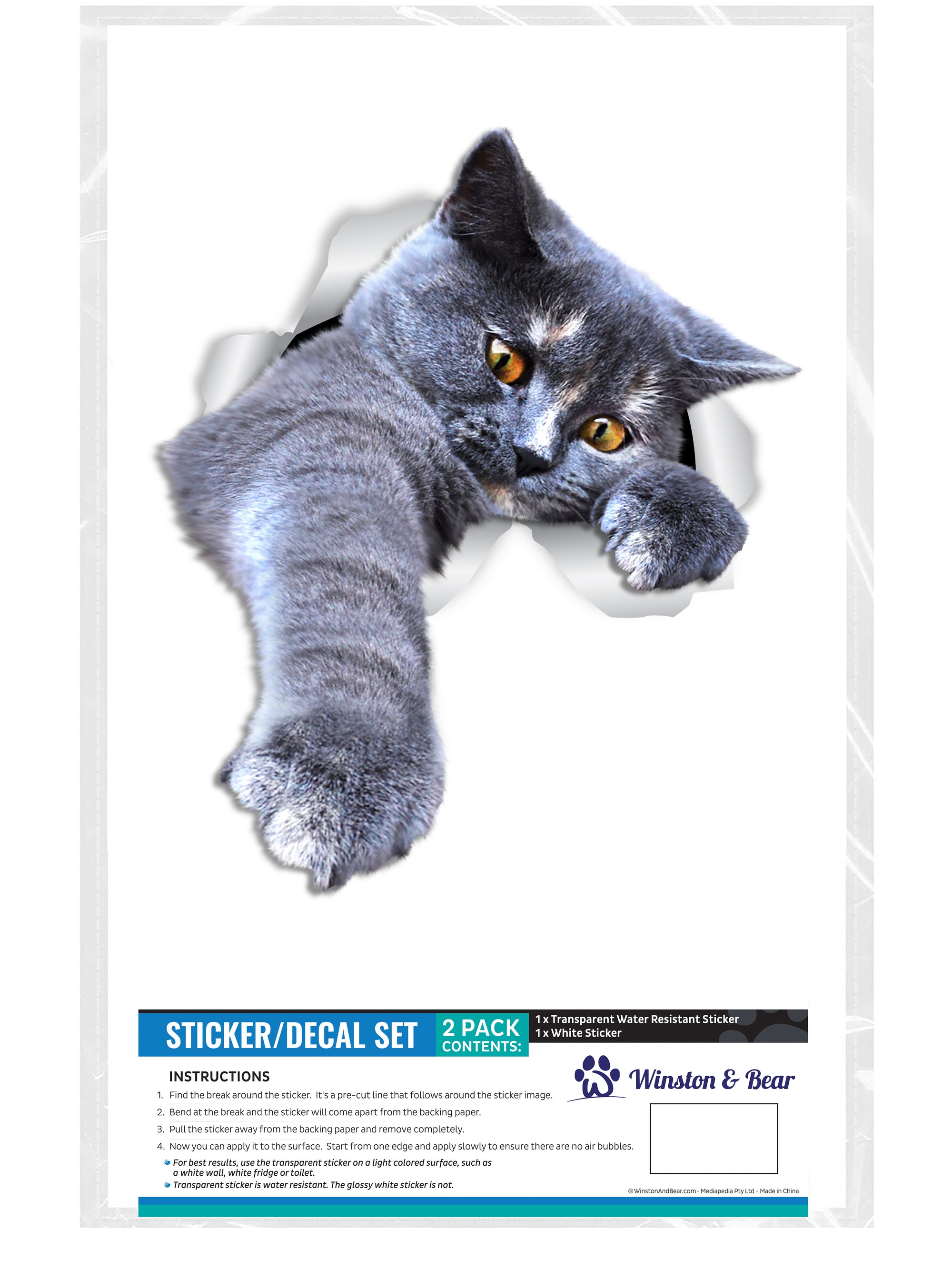 Playing Grey Cat Decals