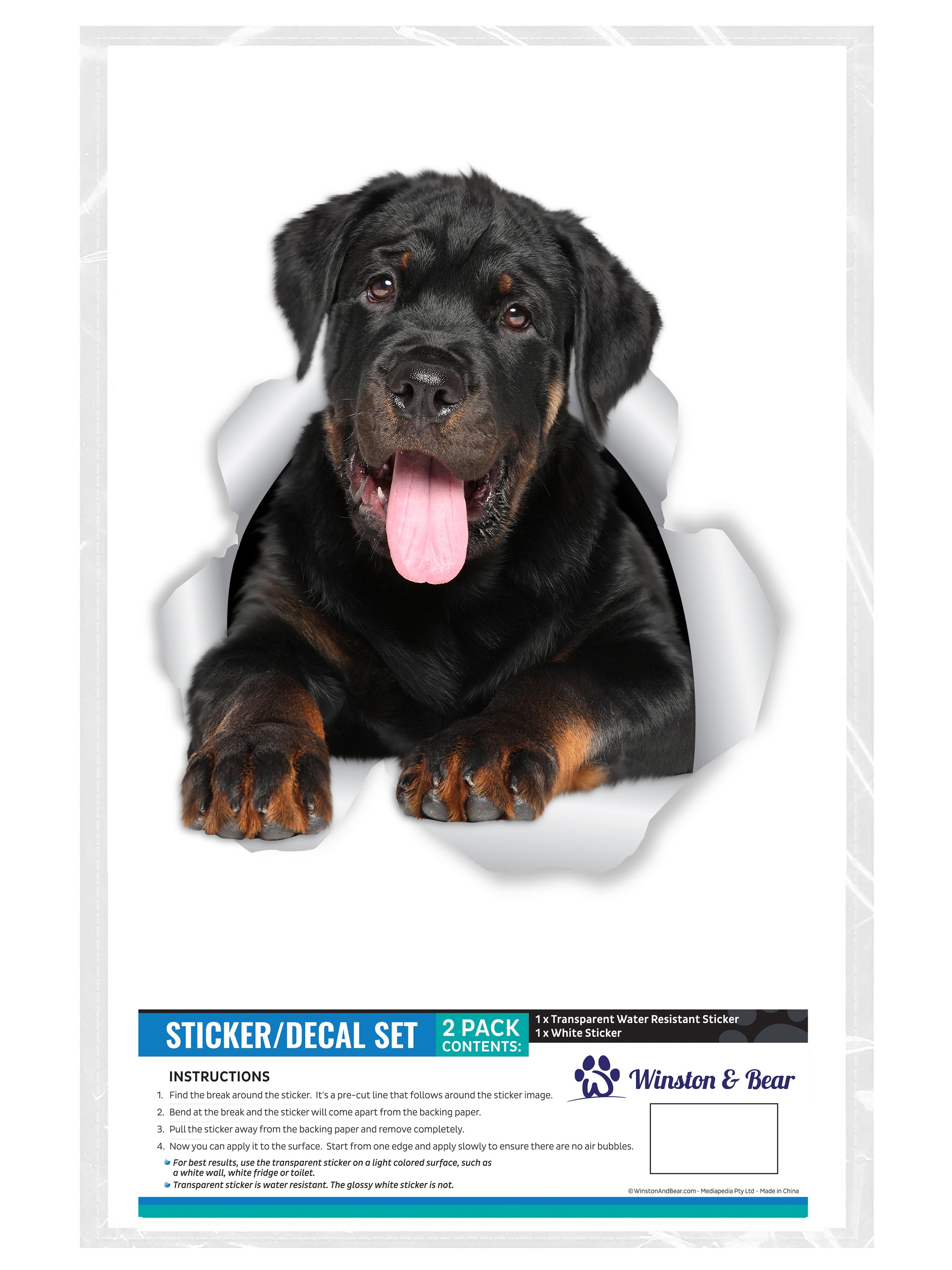 Friendly Rottweiler Decals