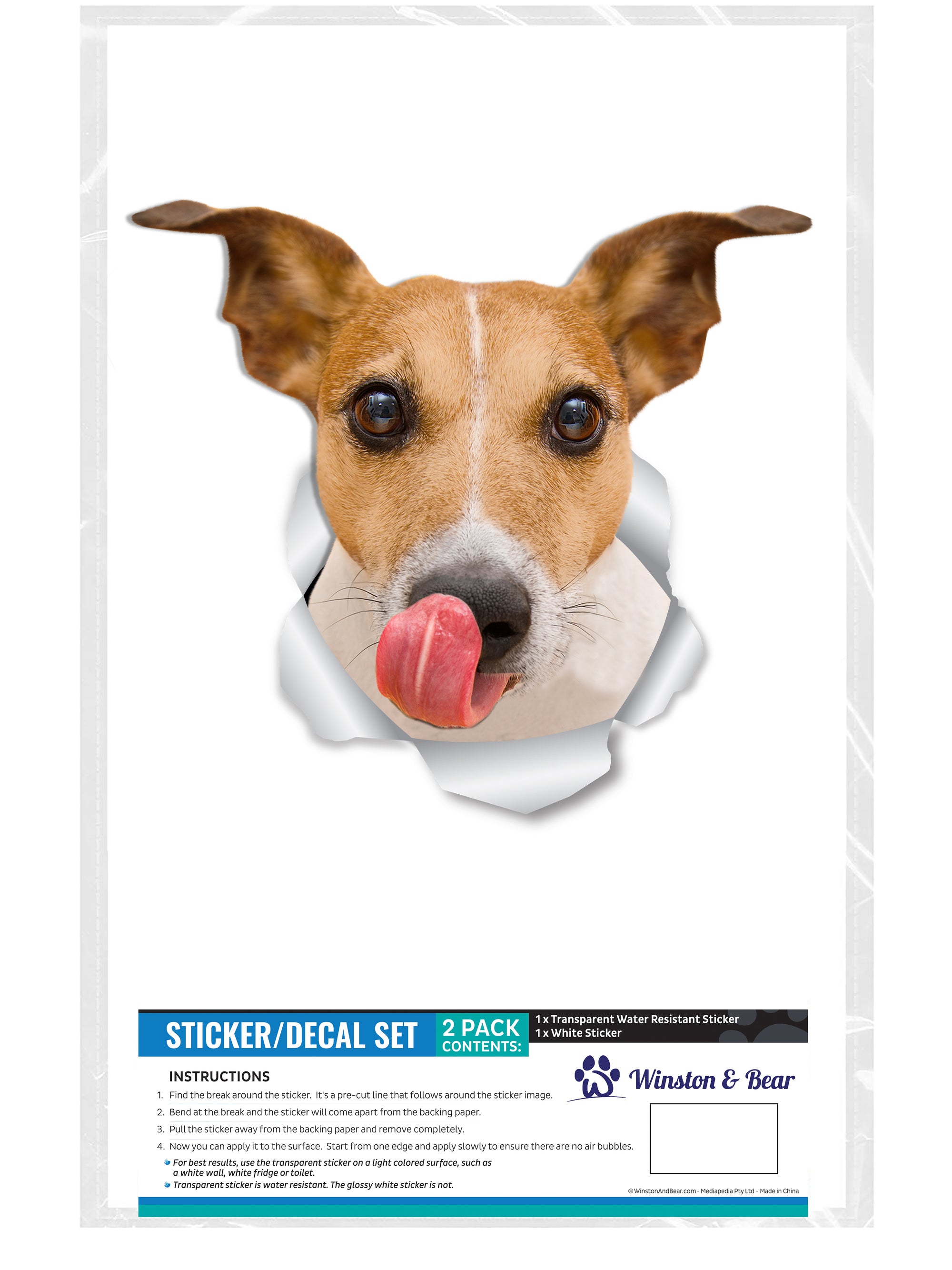 Tammer Jack Russell Terrier Car Decal Sticker - Multiple Sizes, Waterproof Vinyl For Window, Bumper, Laptop