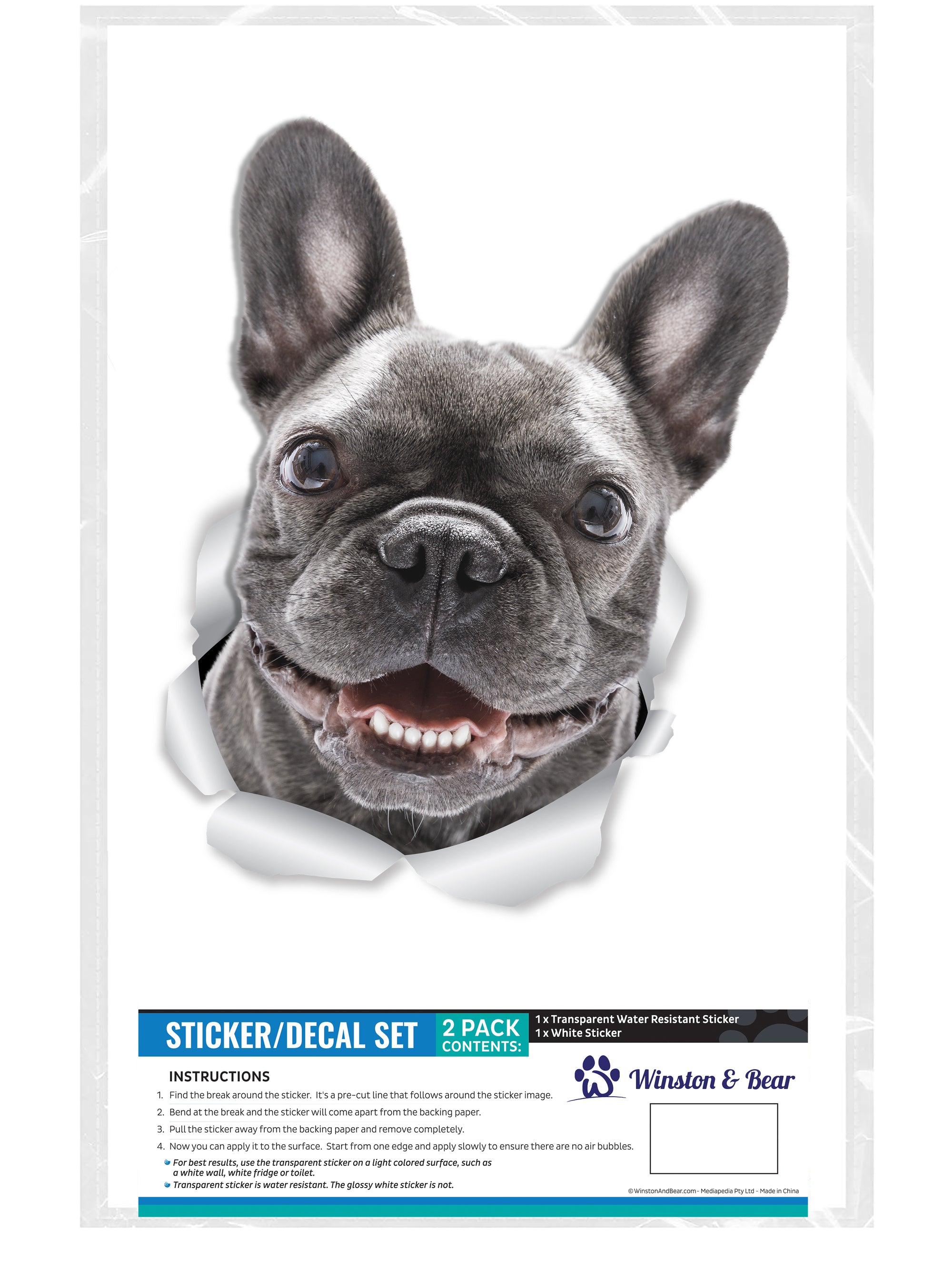 Smiling Frenchie Decals