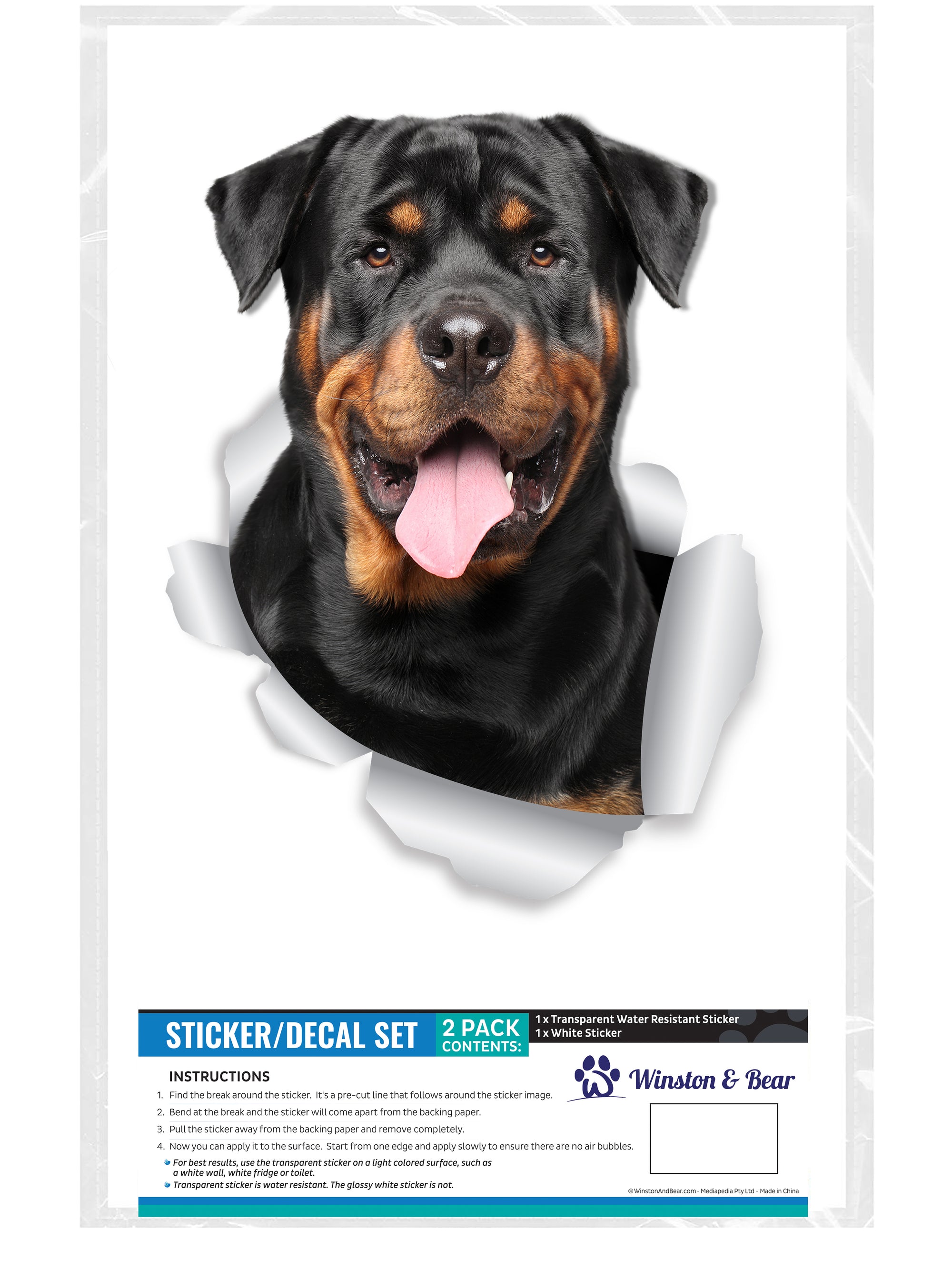 Smiling Rottweiler Decals