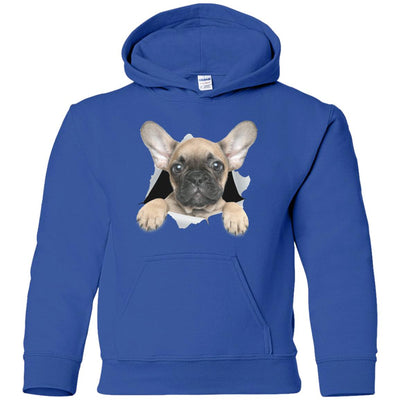 French Bulldog Pup Youth Pullover Hoodie