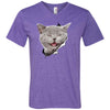 Grey Cat Laughing Men's Printed V-Neck T-Shirt
