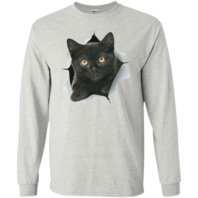 Black Kitten Long Sleeve Ultra Cotton T-Shirt