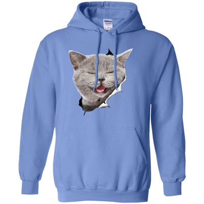 Grey Cat Laughing Pullover Hoodie