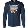 Grey Cat Laughing Long Sleeve Ultra Cotton T-Shirt
