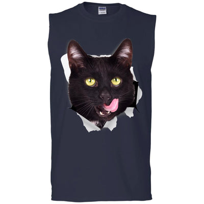 Black Cat Licking Men's Ultra Cotton Sleeveless T-Shirt