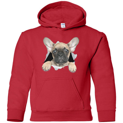 French Bulldog Pup Youth Pullover Hoodie