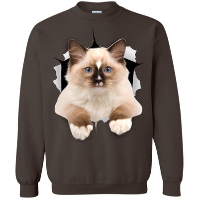 Brown Ragdoll Cat Crewneck Pullover Sweatshirt