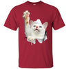 White Cat Reaching Youth Cotton T-Shirt