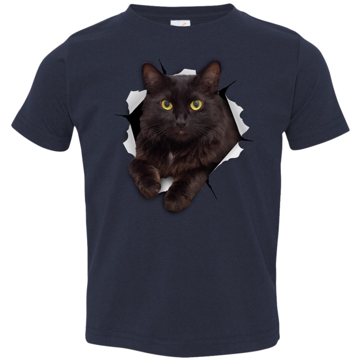 Black Cat Toddler Jersey T-Shirt