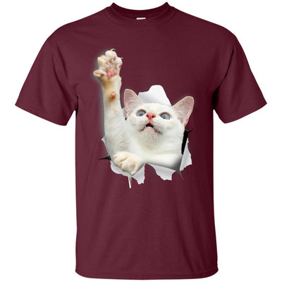 White Cat Reaching Ultra Cotton T-Shirt