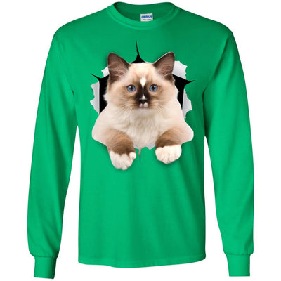 Brown Ragdoll Cat Long Sleeve Ultra Cotton T-Shirt