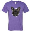 Black Frenchie Men's Printed V-Neck T-Shirt