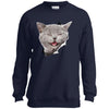 Grey Cat Laughing Youth Crewneck Sweatshirt
